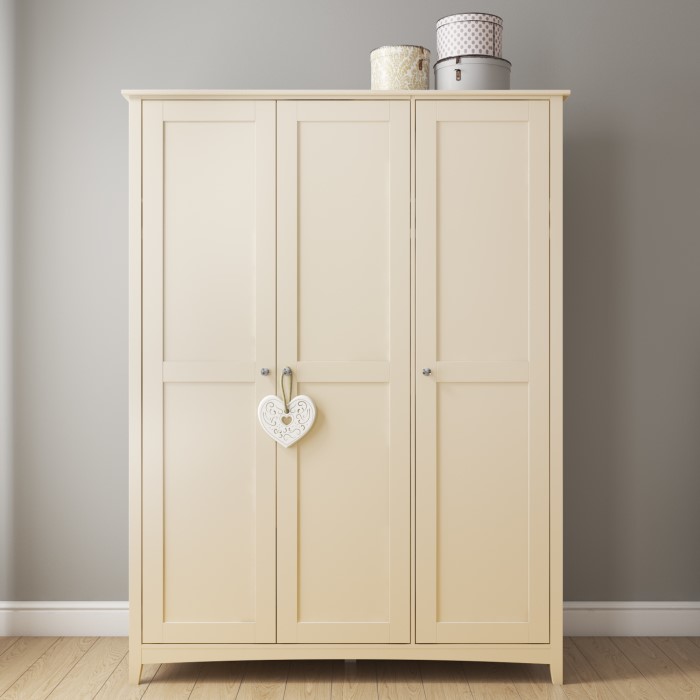 Farley 3 Door Wardrobe in Ivory/Cream Furniture123
