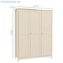 Farley 3 Door Wardrobe in Ivory/Cream