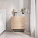 A1/EML001 ONLY OPENED - Light Wood Mid Century 2 Drawer Bedside Table  - Emile Sustainable Furniture