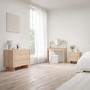 ONLY OPENED - Light Wood Mid Century 2 Drawer Bedside Table  - Emile Sustainable Furniture