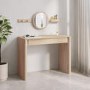 Light Wood Mid Century Dressing Table with Mirror - Emile Sustainable Furniture