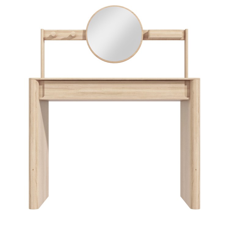 Light Wood Mid Century Dressing Table with Mirror - Emile Sustainable Furniture