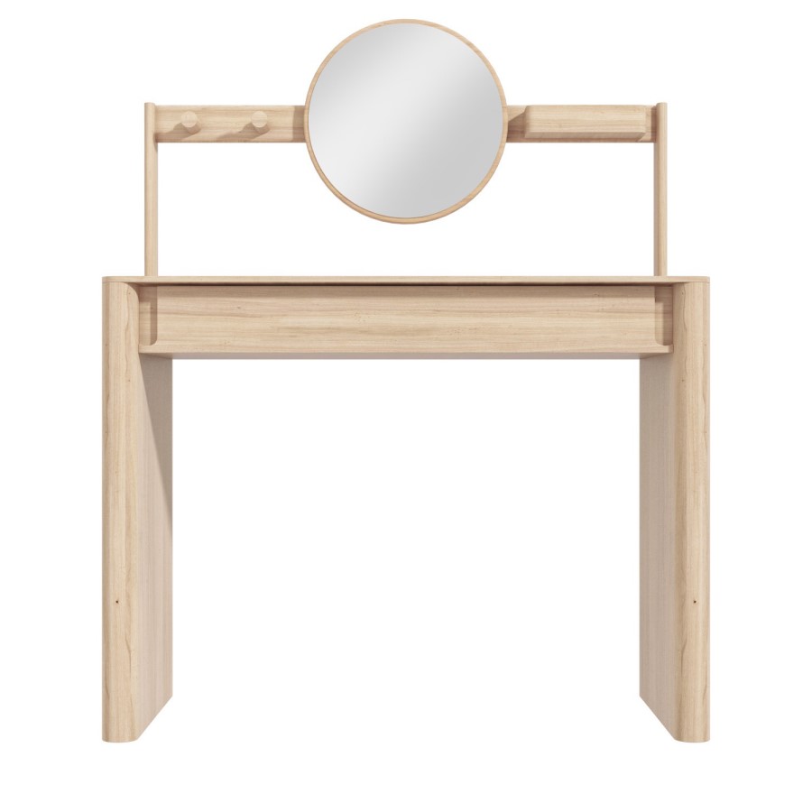 ALMOST PERFECT - Light Wood Mid Century Dressing Table with Mirror - Emile Sustainable Furniture