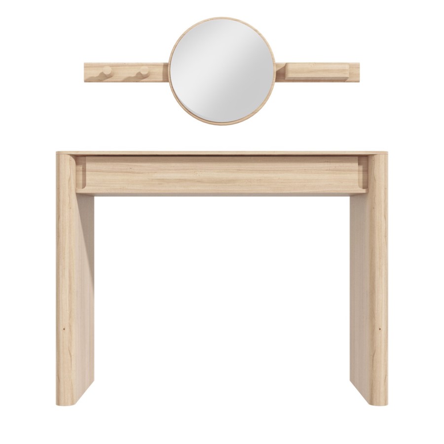 ALMOST PERFECT - Light Wood Mid Century Dressing Table with Mirror - Emile Sustainable Furniture