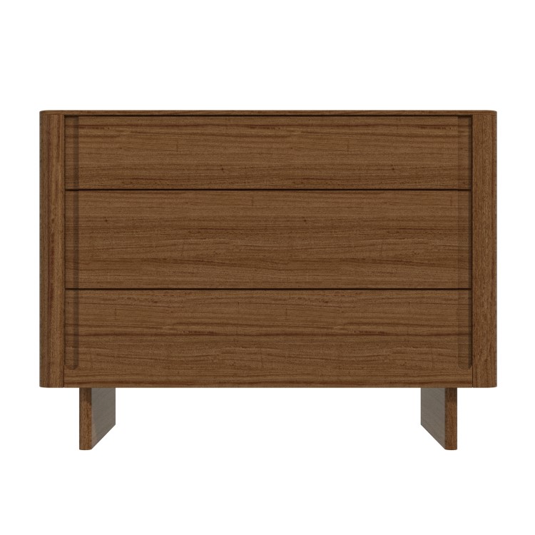 ALMOST PERFECT - Dark Wood Mid Century Chest of 3 Drawers - Emile Sustainable Furniture