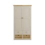 ONLY OPENED - Beige Double Freestanding Kitchen Larder with Oak Crate Drawers - Emilia