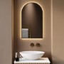 Arched Bronze Backlit Heated Bathroom Mirror with Lights 500 x 800mm - Empire