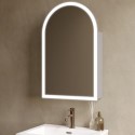 EMPIREC500 Single Door Chrome Bathroom Mirror Cabinet with Lights, Demister & Shaver Socket 500 x 800mm - Empire