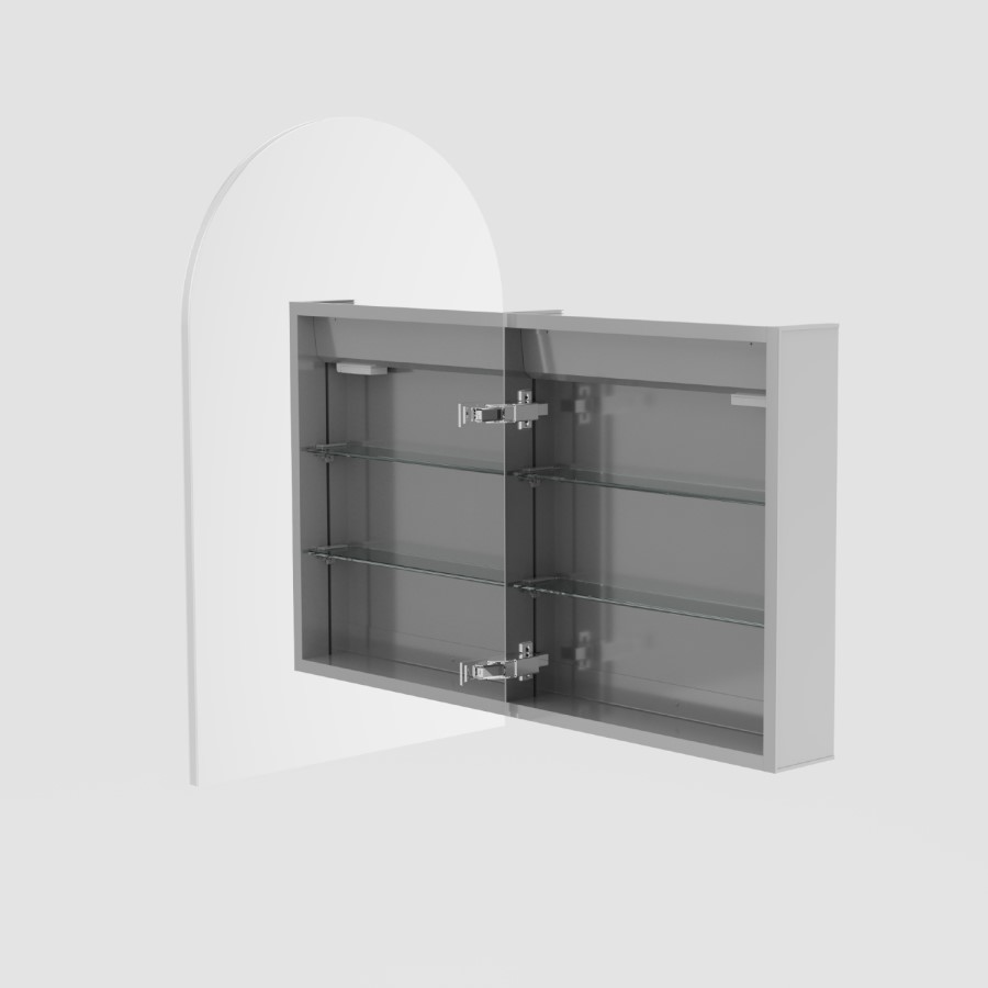 Single Door Chrome Bathroom Mirror Cabinet with Lights Demister & Shaver Socket 500 x 800mm - Empire