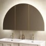 Triple Door Brass Bathroom Mirror Cabinet with Lights, Demister & Shaver Socket 1200 x 690mm - Empire