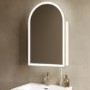 Single Door Brass Bathroom Mirror Cabinet with Lights, Demister & Shaver Socket 500 x 800mm - Empire