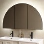 Triple Door Black Bathroom Mirror Cabinet with Lights, Demister & Shaver Socket 1200 x 690mm - Empire