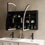 Triple Door Black Bathroom Mirror Cabinet with Lights, Demister & Shaver Socket 1200 x 690mm - Empire