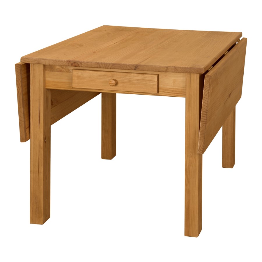 GRADE A1 - Emerson Large Wooden Drop Leaf Extendable 6 Seater Dining Table - Solid PIne