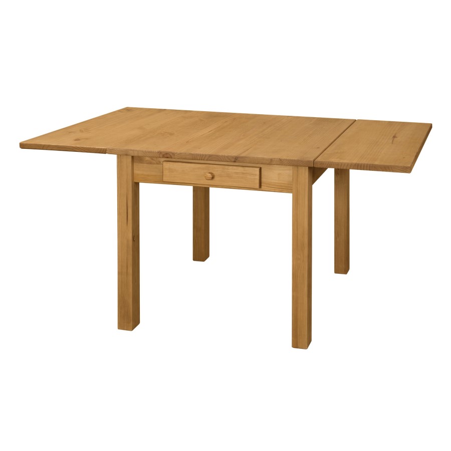 GRADE A1 - Emerson Large Wooden Drop Leaf Extendable 6 Seater Dining Table - Solid PIne