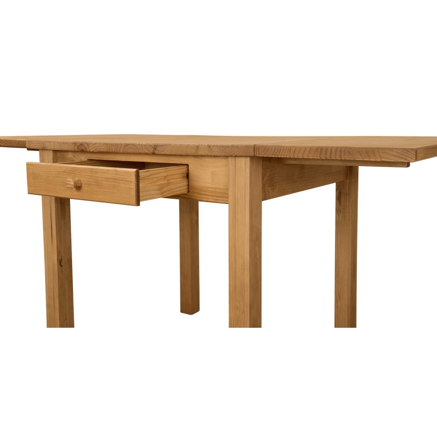 GRADE A1 - Emerson Large Wooden Drop Leaf Extendable 6 Seater Dining Table - Solid PIne