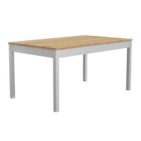 GRADE A1 - Grey & Solid Pine Dining Table - Seats 6 - Emerson