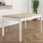 White and Solid Pine Dining Table - Seats 6 - Emerson