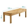 Large Solid Pine Dining Bench - Seats 2 - Emerson