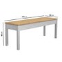 Emerson Wooden Dining Bench in Solid Pine & Grey - Seats 2