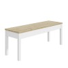 Large White &amp; Solid Pine Dining Bench - Seats 2 - Emerson