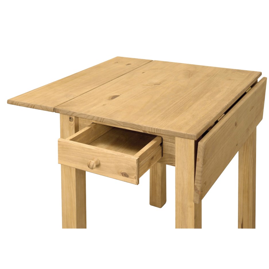 Drop Leaf Dining Table in Solid Pine - Seats 2- Emerson - Furniture123