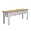 Grey and Pine Dining Bench with Storage - Seats 2 - Emerson