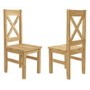 GRADE A1 - Set of 2 Solid Pine Cross Back Dining Chairs - Emerson