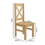 GRADE A1 - Set of 2 Solid Pine Cross Back Dining Chairs - Emerson