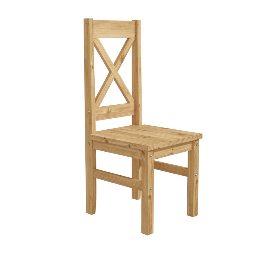 GRADE A1 - Set of 2 Solid Pine Cross Back Dining Chairs - Emerson