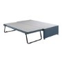 Single Guest Bed with Trundle and Mattresses in Blue Linen - Emperor - Bedmaster
