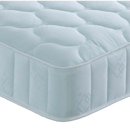 Single Guest Bed with Trundle and Mattresses in Blue Linen - Emperor - Bedmaster