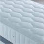 Single Guest Bed with Trundle and Mattresses in Blue Linen - Emperor - Bedmaster