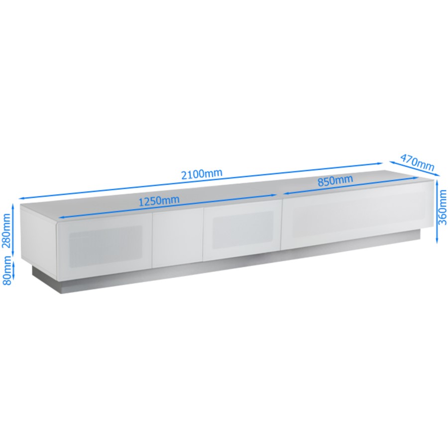 Alphason EMTMOD-2100-GRY Element Modular TV Cabinet for up to 90" TVs - Grey 