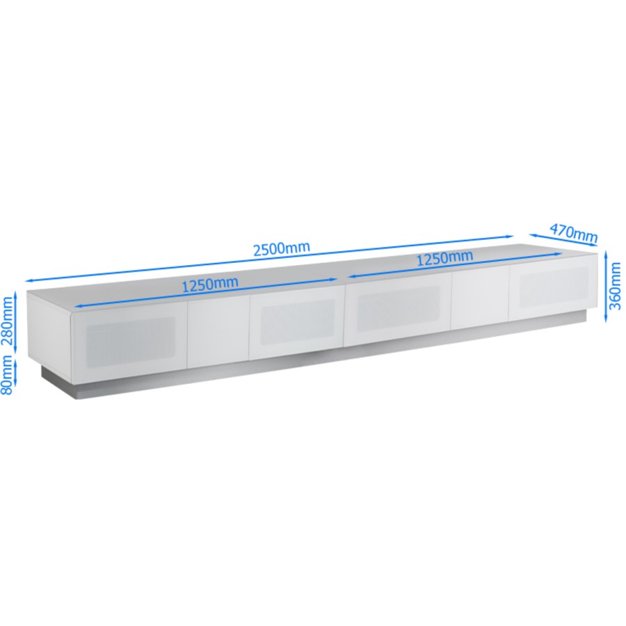 Alphason EMTMOD-2500-WHI Element Modular TV Cabinet for up to 110" TVs - White 