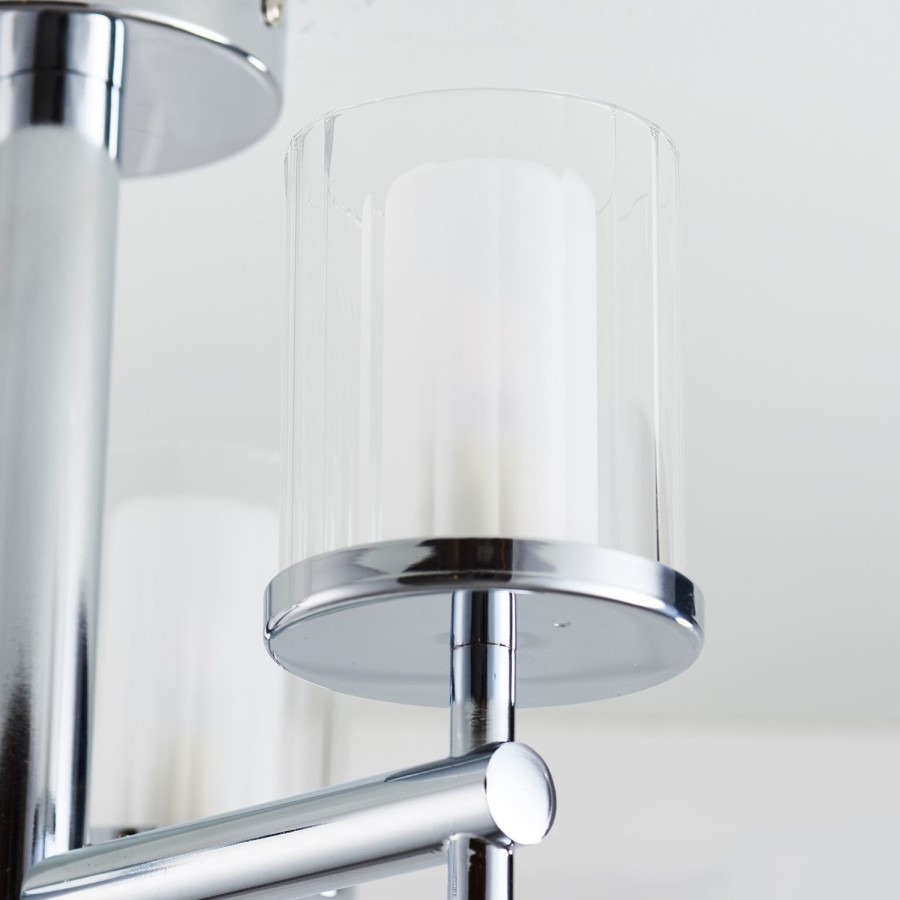 Britton 3 Light Semi Flush Ceiling Light in Chrome with Clear Glass Finish IP44