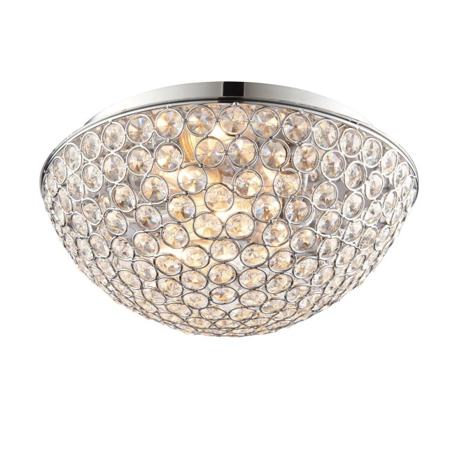 Ceiling Light with Crystals & Flush Fitting - Chryla