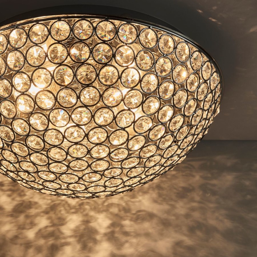 Ceiling Light with Crystals & Flush Fitting - Chryla