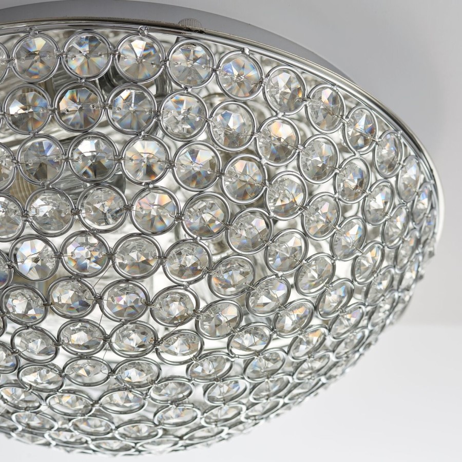 Ceiling Light with Crystals & Flush Fitting - Chryla