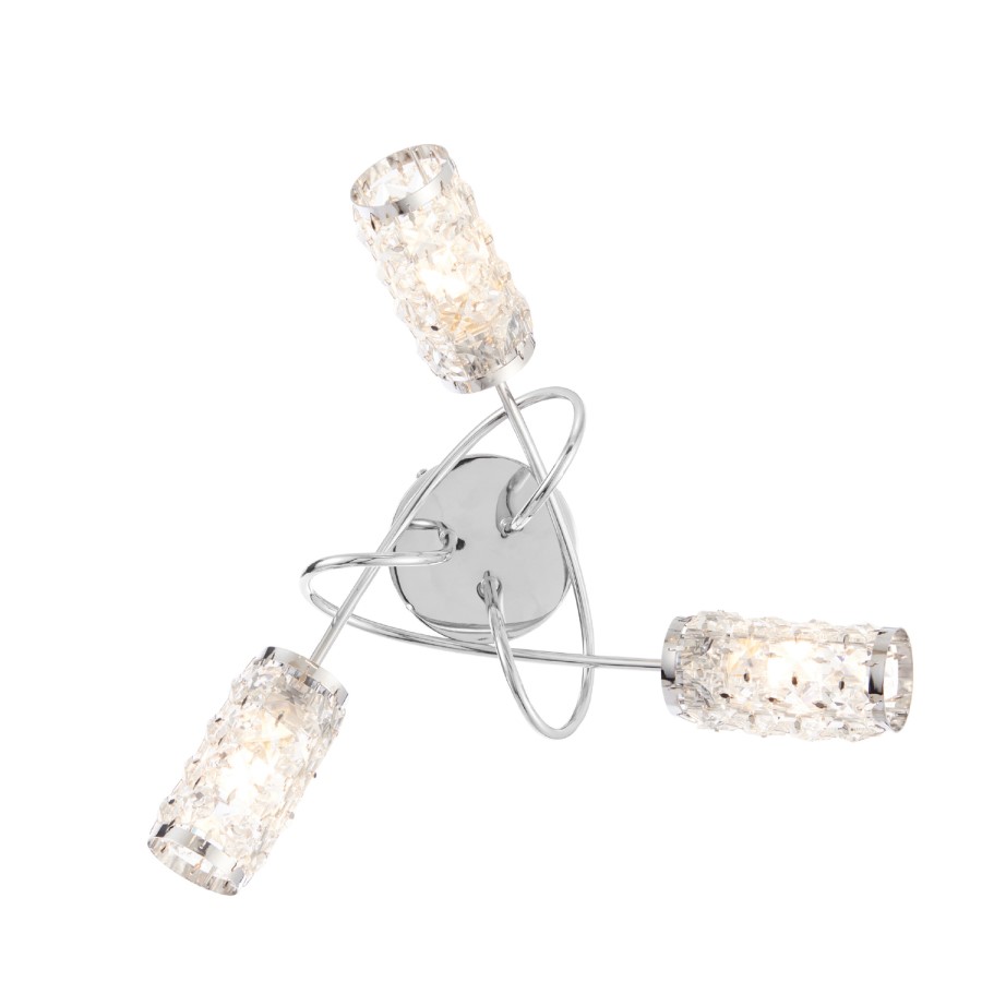 Colby 3 Light Semi Flush Ceiling Light with Crystal Effect IP44
