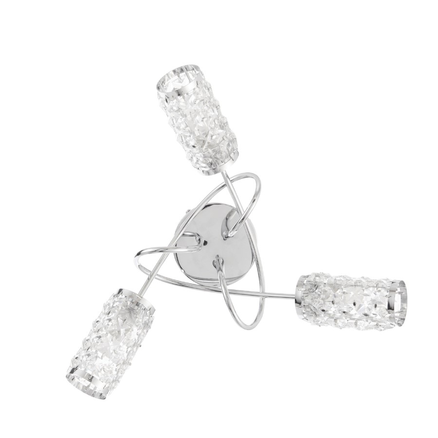 Colby 3 Light Semi Flush Ceiling Light with Crystal Effect IP44