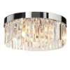LED Ceiling Light with Chrome Crystals &amp; Flush Fitting - Crystal