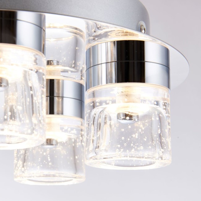 LED 5 Lights with Bubbled Glass Shades & Flush Fitting - Imperial