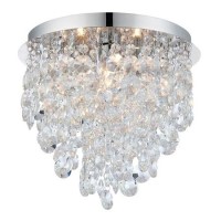 Ceiling Light with Clear Crystals & Flush Fitting - Kristen