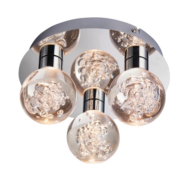 Versa Bathroom Ceiling Light with Bubbled Finish