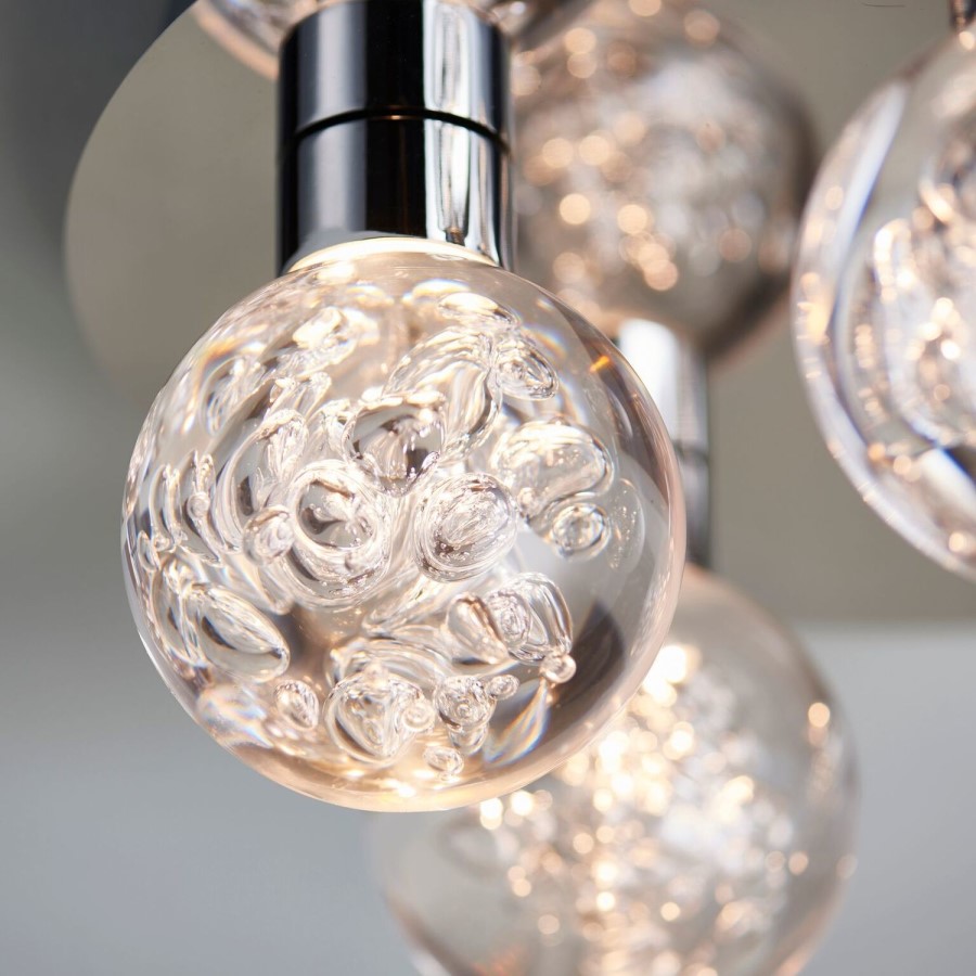 LED Ceiling Light in Chrome & Flush Fitting - Versa