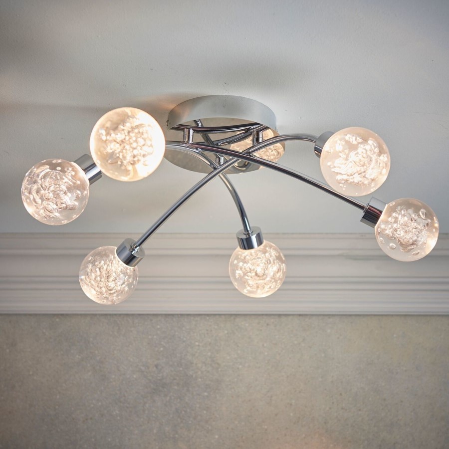 LED Ceiling Light with 6 Bubbled Shades - Versa