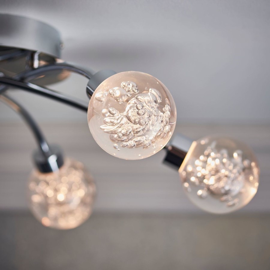 LED Ceiling Light with 6 Bubbled Shades - Versa