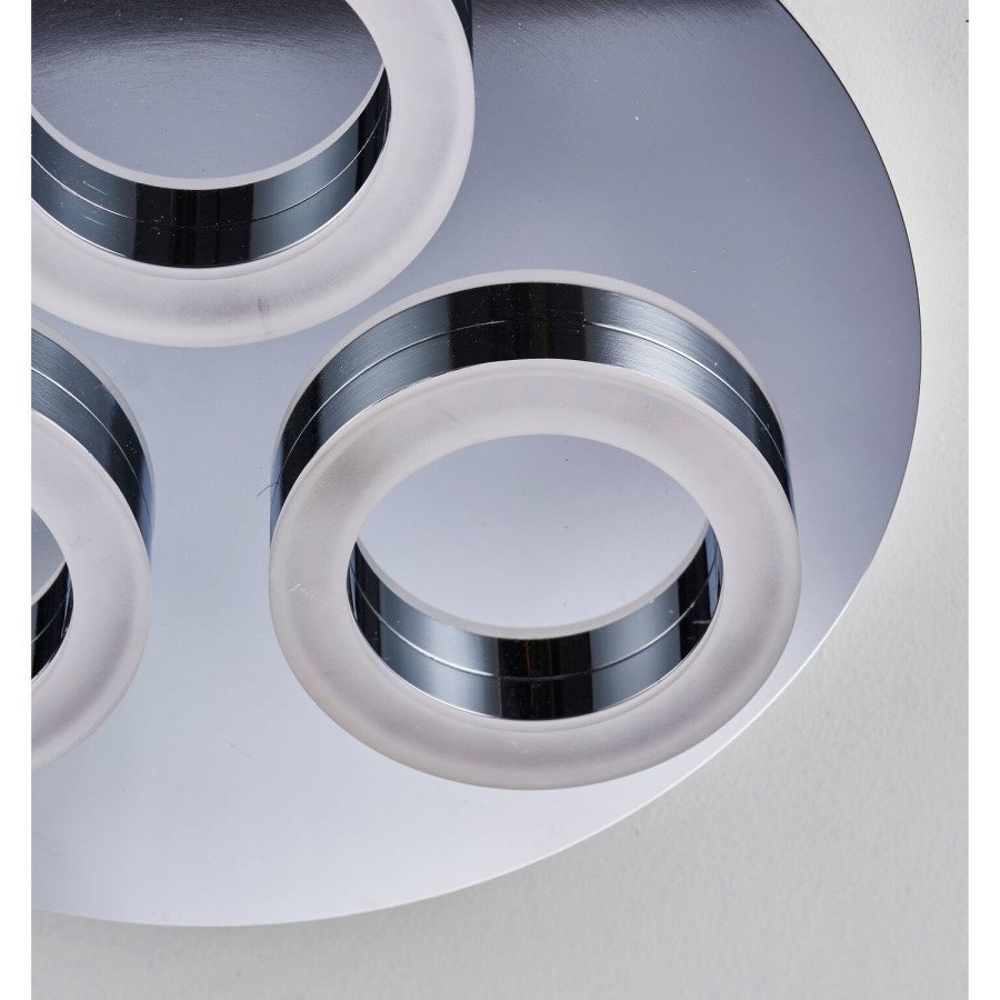 LED Bathroom Light with Frosted Finish & Flush Fitting - Geo