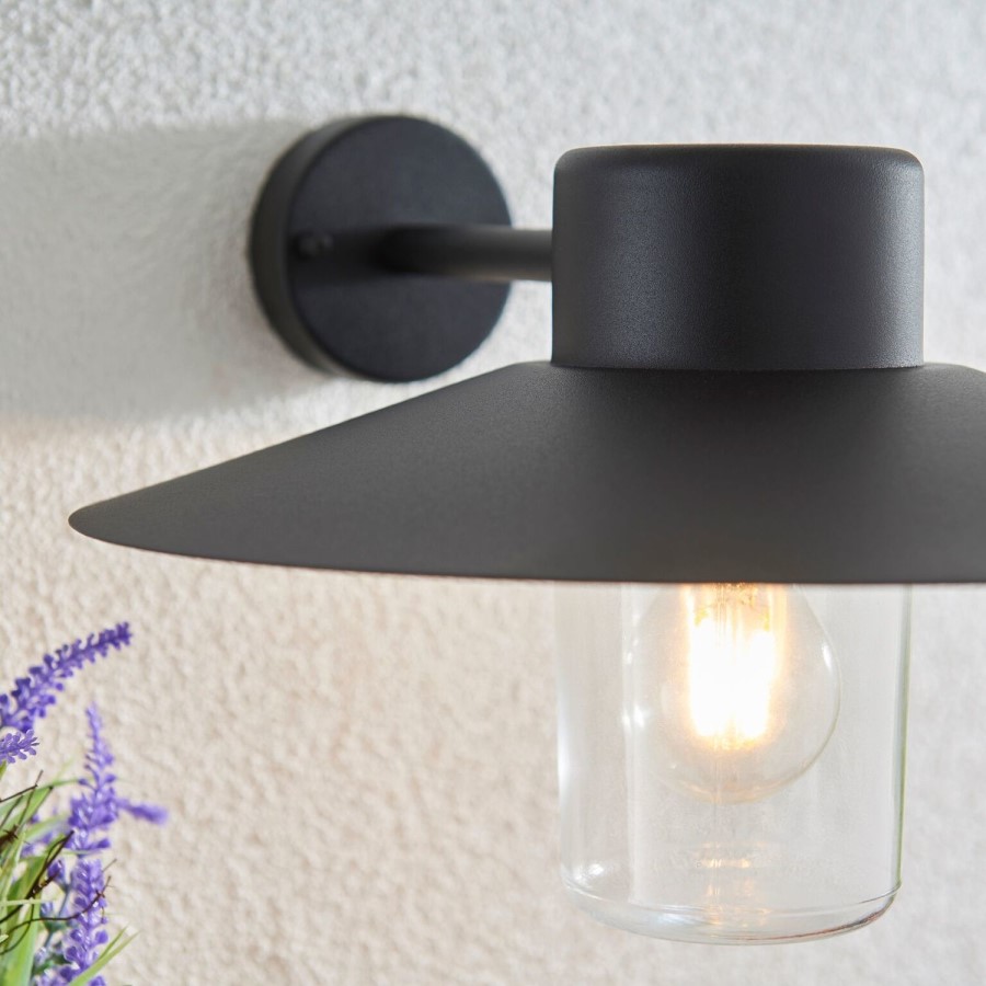 IP44 Black Dimmable Outdoor Wall Light - Fenwick
